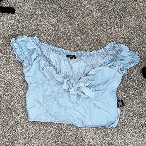 Blue crop top